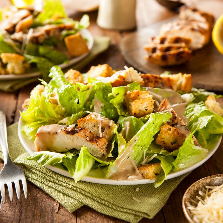 Crispy Baked Chicken Caesar Salad Recipe