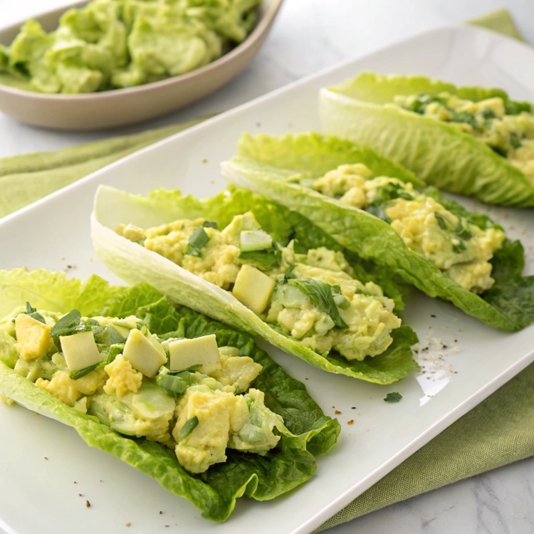High Protein Avocado Egg Salad Lettuce Wraps