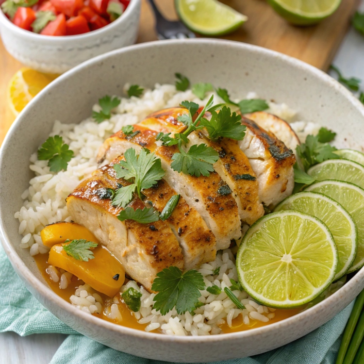 Healthy Honey Lime Chicken over Rice