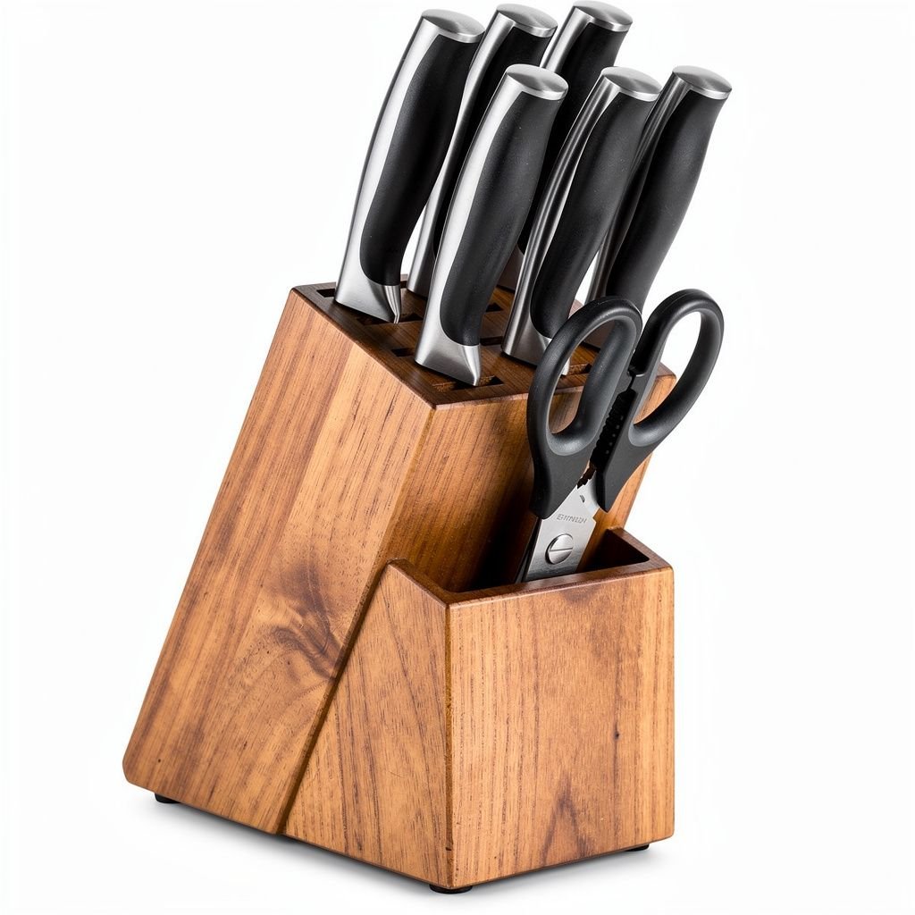 Acacia Wood 7-Piece Knife Block Set