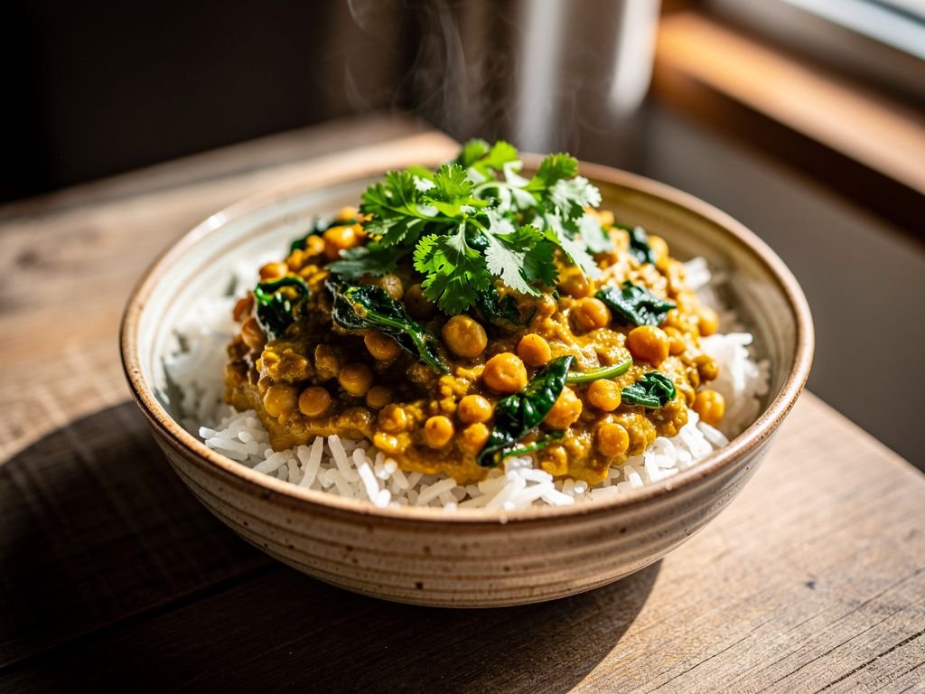 Coconut Lentil and Chickpea Curry