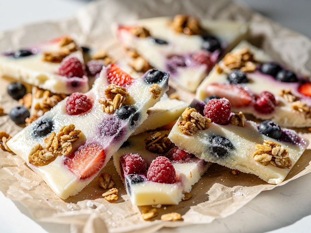 Frozen Greek Yogurt Berry Bark