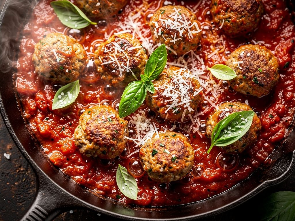 Italian Beef Meatballs in Marinara