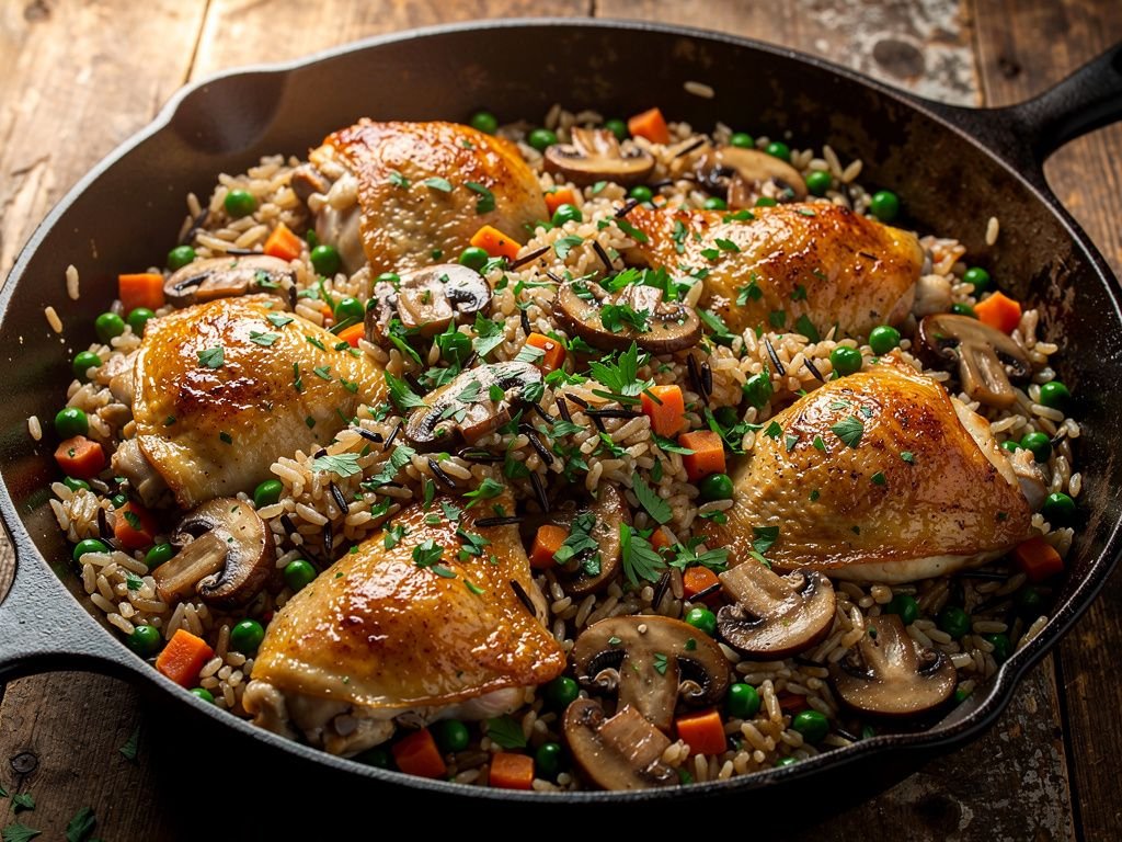 One-Pot Chicken and Wild Rice Skillet