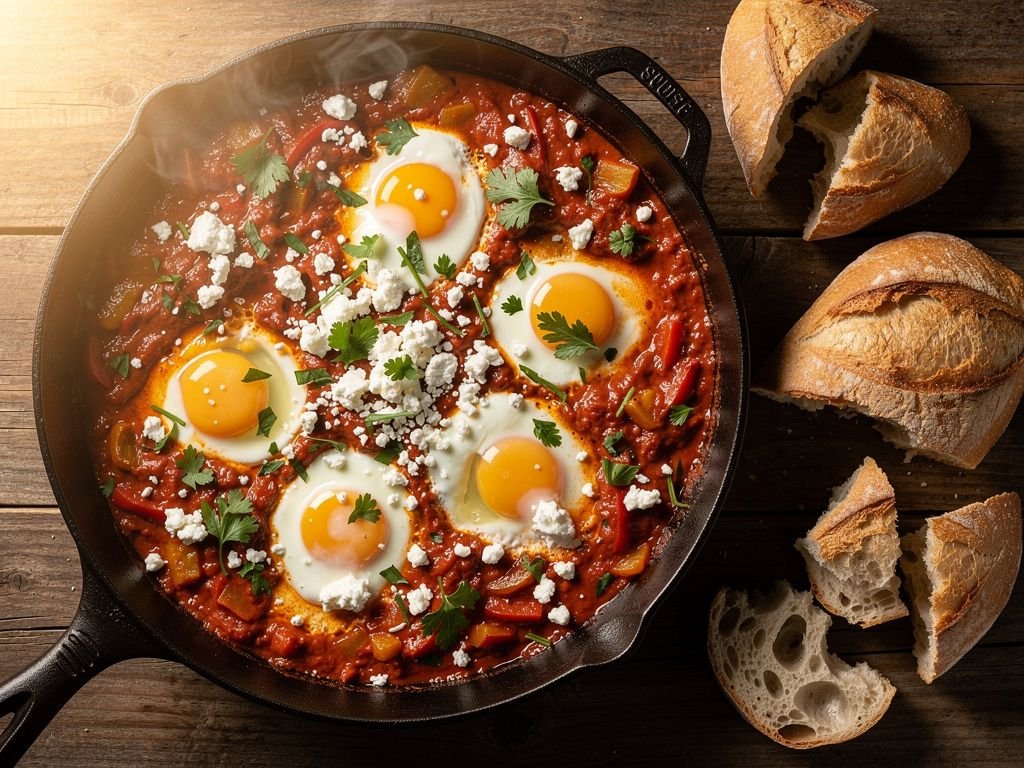 Shakshuka (Eggs Poached in Spiced Tomato Sauce)