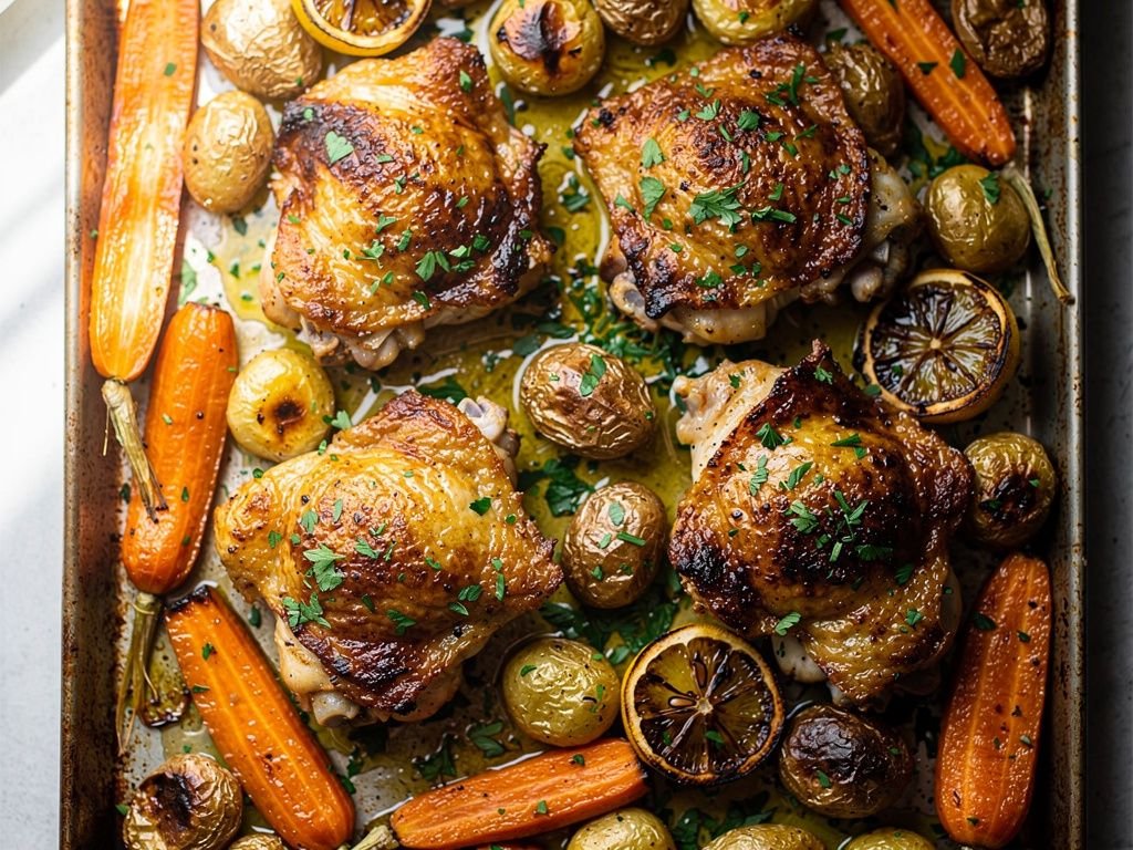 Sheet-Pan Lemon Herb Chicken with Root Vegetables