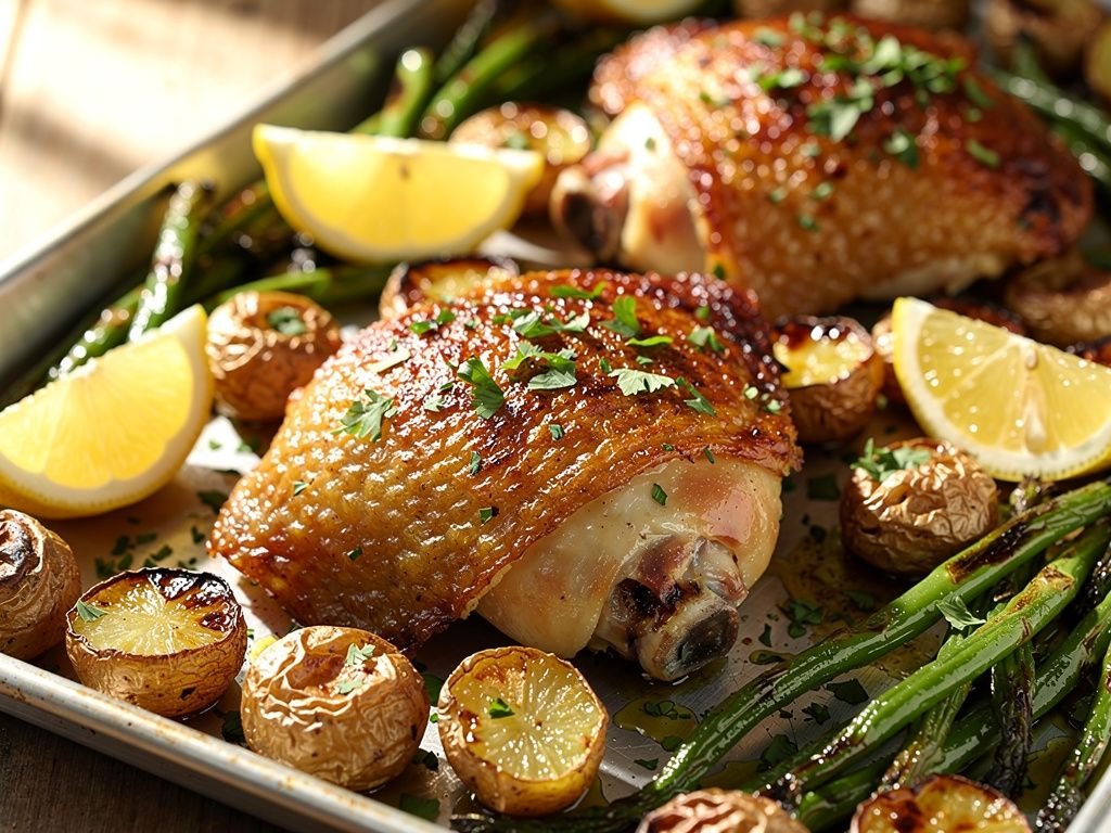 Sheet-Pan Lemon Herb Roasted Chicken Thighs
