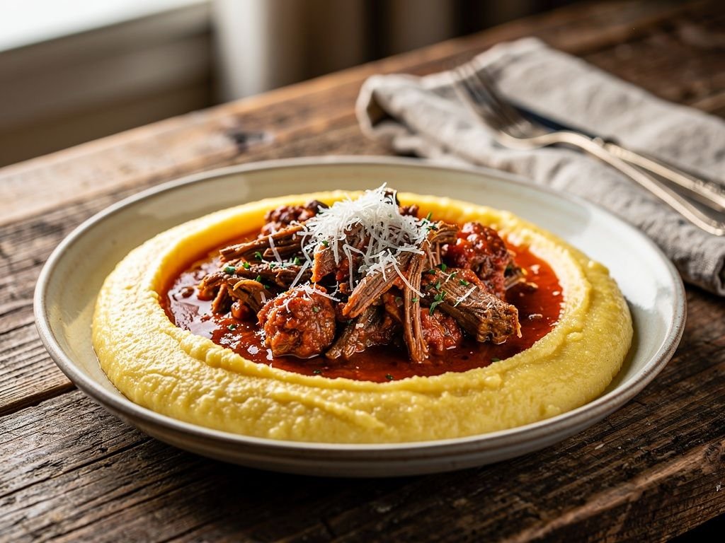 Slow-Simmered Beef Ragu over Creamy Polenta