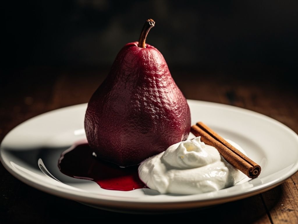 Spiced Red Wine Poached Pears