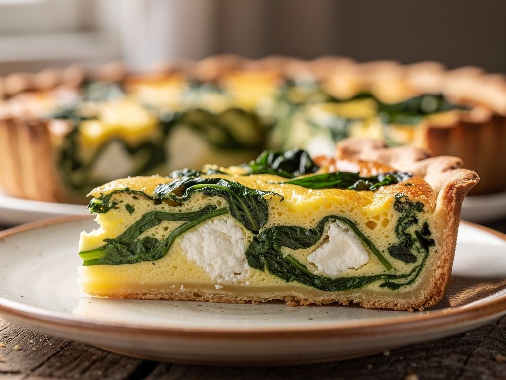 Spinach and Feta Crustless Quiche