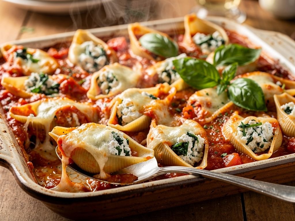 Spinach and Ricotta Stuffed Shells
