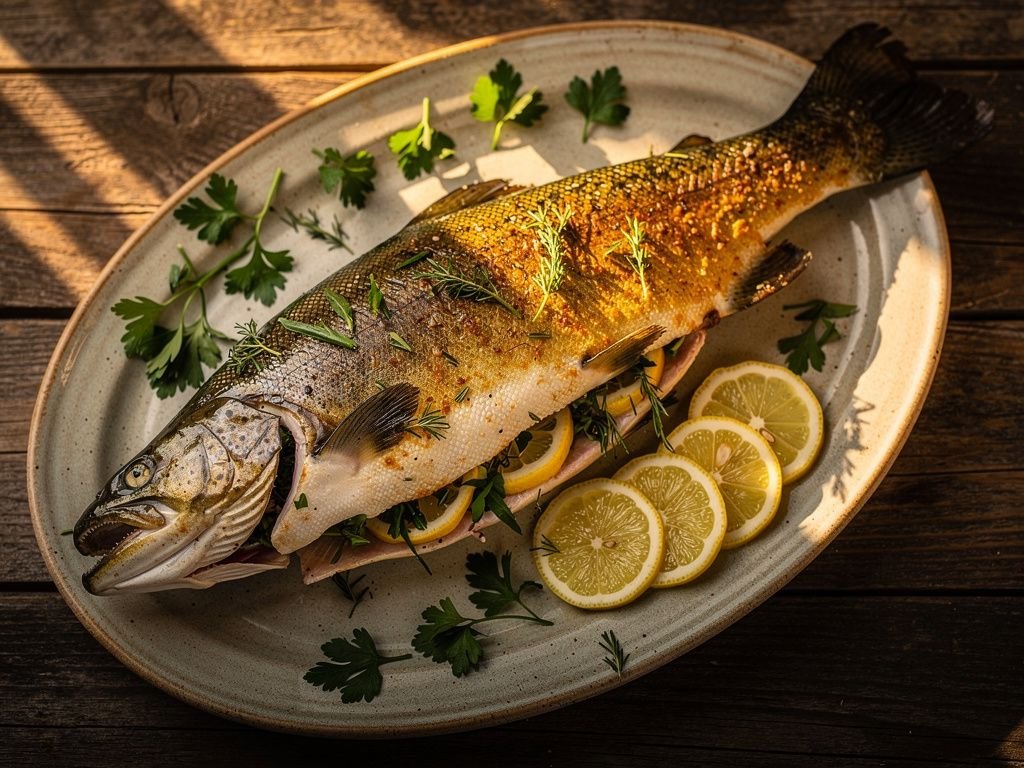 Whole Air-Fried Trout with Herbs