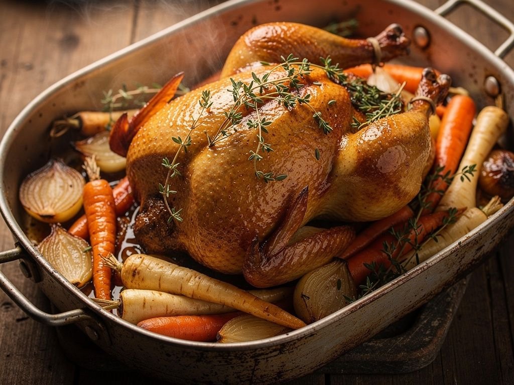 Whole Roasted Chicken with Root Vegetables