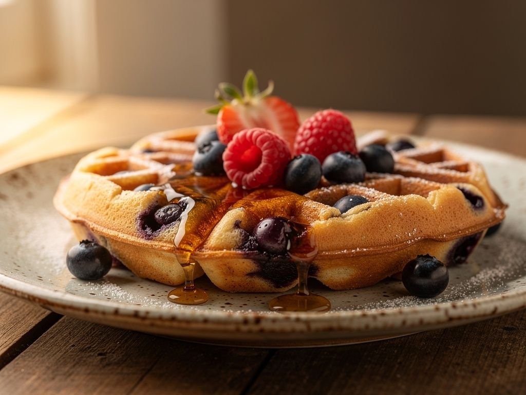 Whole Wheat Blueberry Waffles